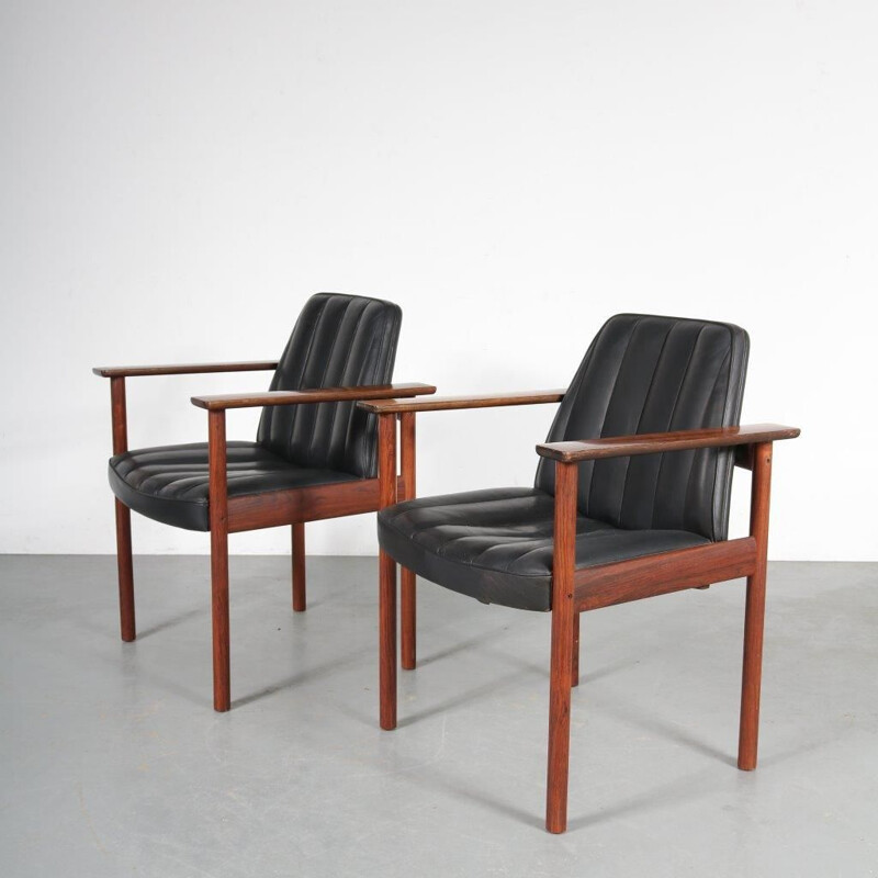 Vintage pair of lounge chair by Sven Ivar Dysthe for Dokka Mobler, 1960