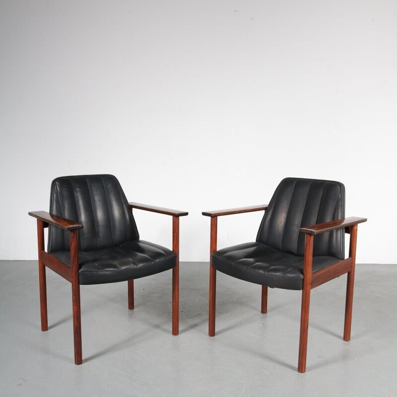 Vintage pair of lounge chair by Sven Ivar Dysthe for Dokka Mobler, 1960