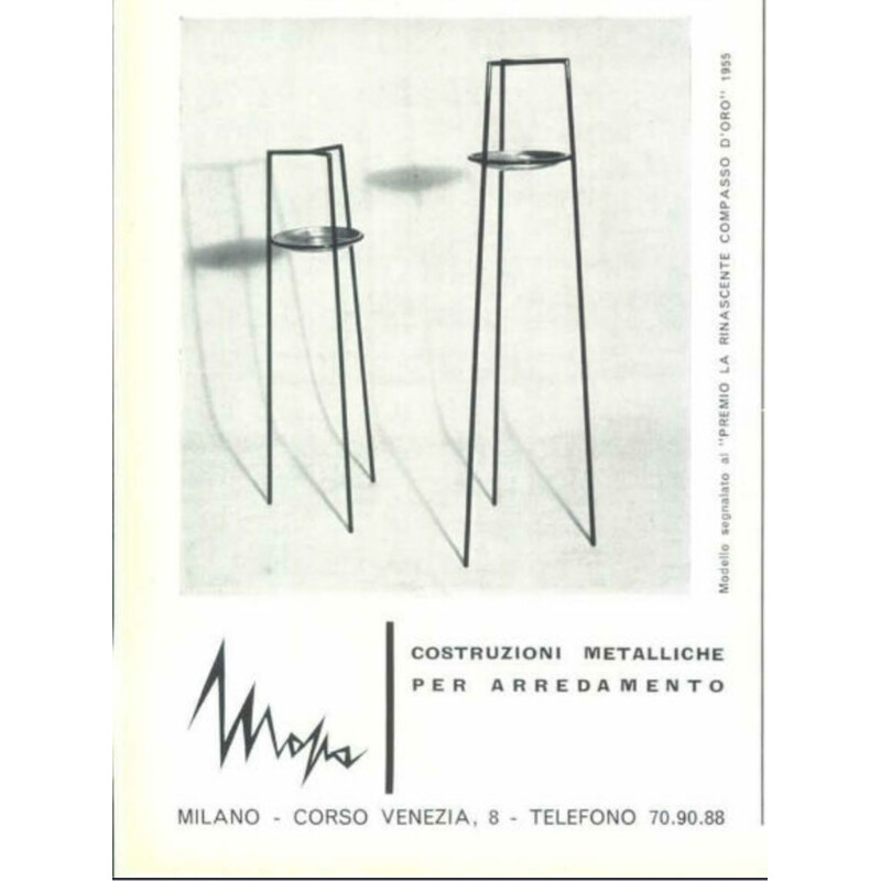 Vintage pair of italian side tables by Vittorio Morasso for Mopa, 1950s