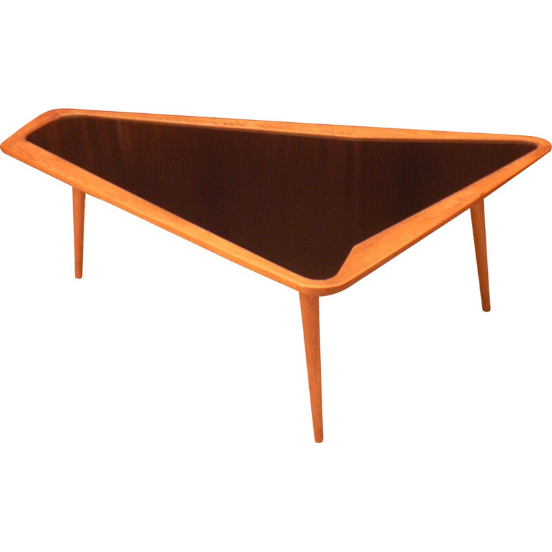 Vintage coffee table in wood and melamine, Charles RAMOS - 1950s