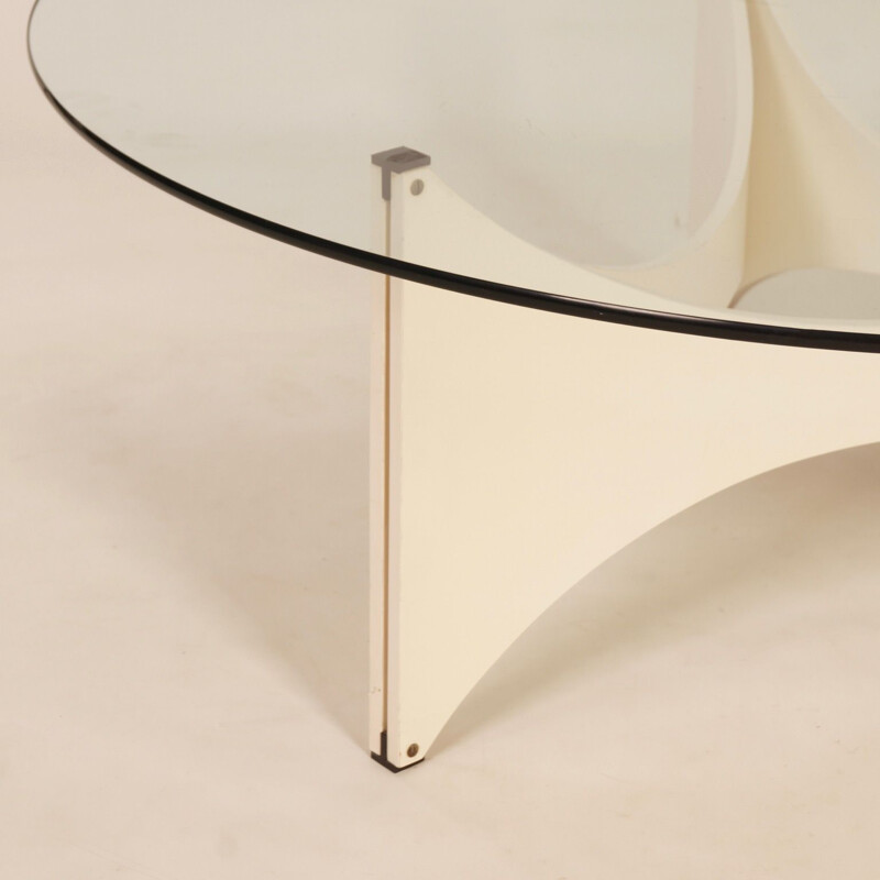 Table basse ronde vintage par Werner Blaser pour t Spectrum, 1960s