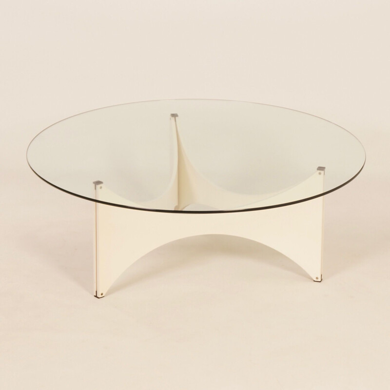 Vintage round coffee table by Werner Blaser for t Spectrum, 1960s