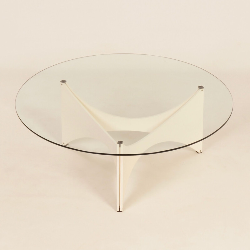 Vintage round coffee table by Werner Blaser for t Spectrum, 1960s