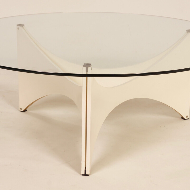 Vintage round coffee table by Werner Blaser for t Spectrum, 1960s