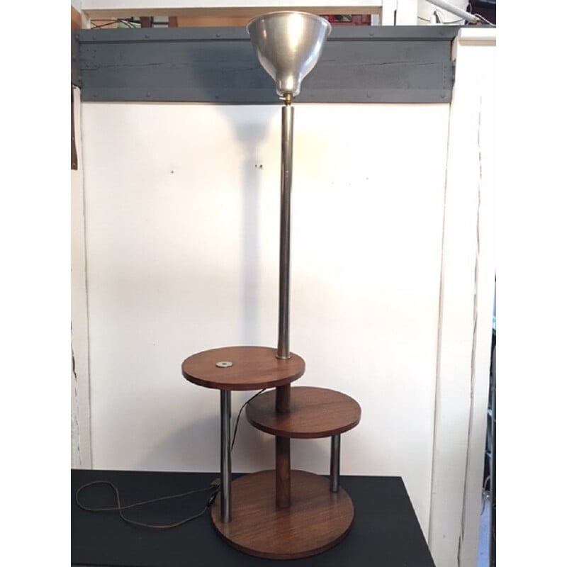 Vintage floor lamp with shelves, 1930s
