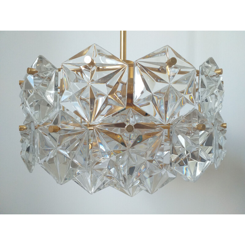 Vintage glass chandelier Kinkeldey, Germany, 1970s