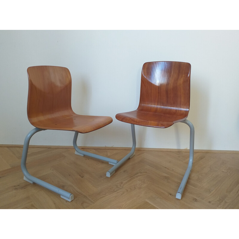 Paire de chaises d'école vintage pour enfants Pagholz, Elmar Flàtotto, 1980