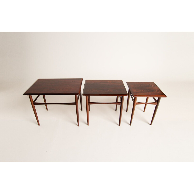 Ensemble de 3 tables d'appoint vintage par Kai Kristiansen, 1950