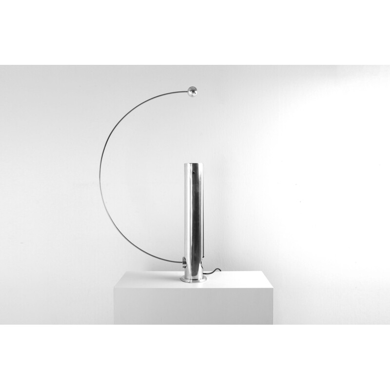 Vintage aluminum pendulum lamp by Pierre Lallemand 1990s