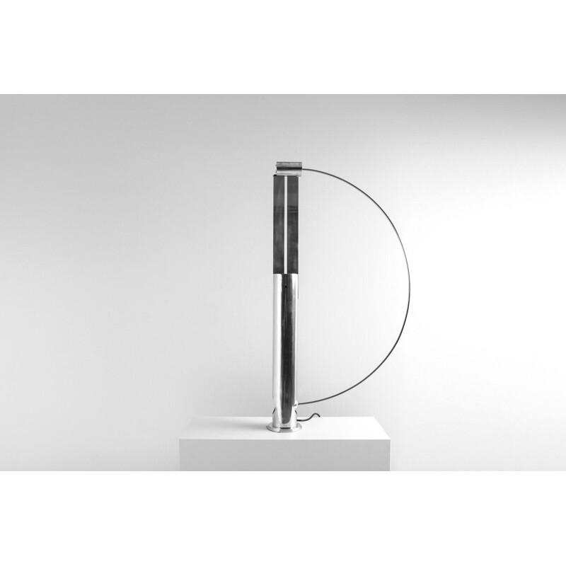 Lampe pendule vintage en aluminium par Pierre Lallemand, 1990