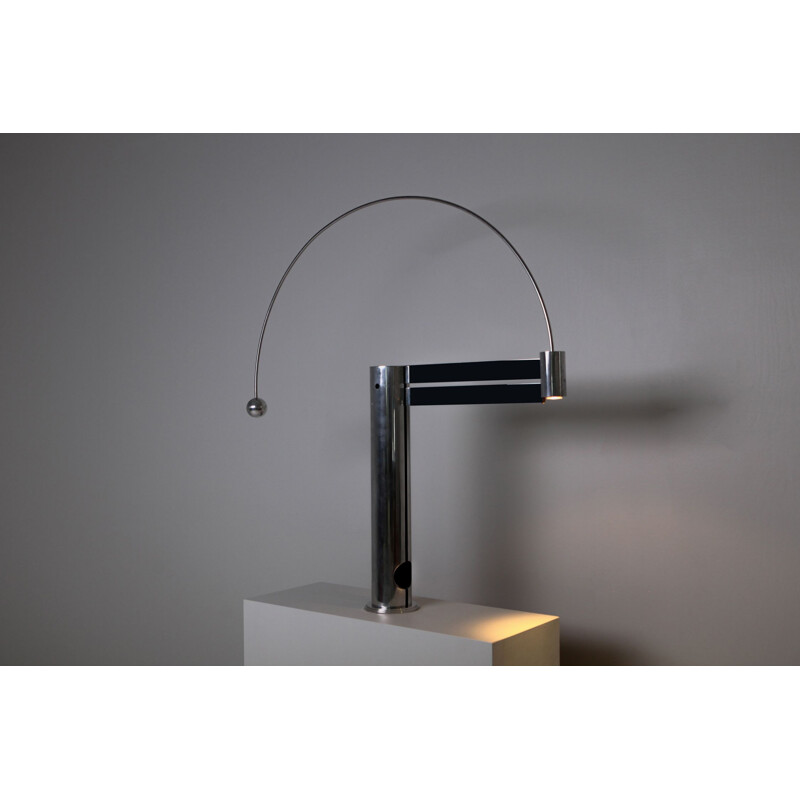 Vintage aluminum pendulum lamp by Pierre Lallemand 1990s