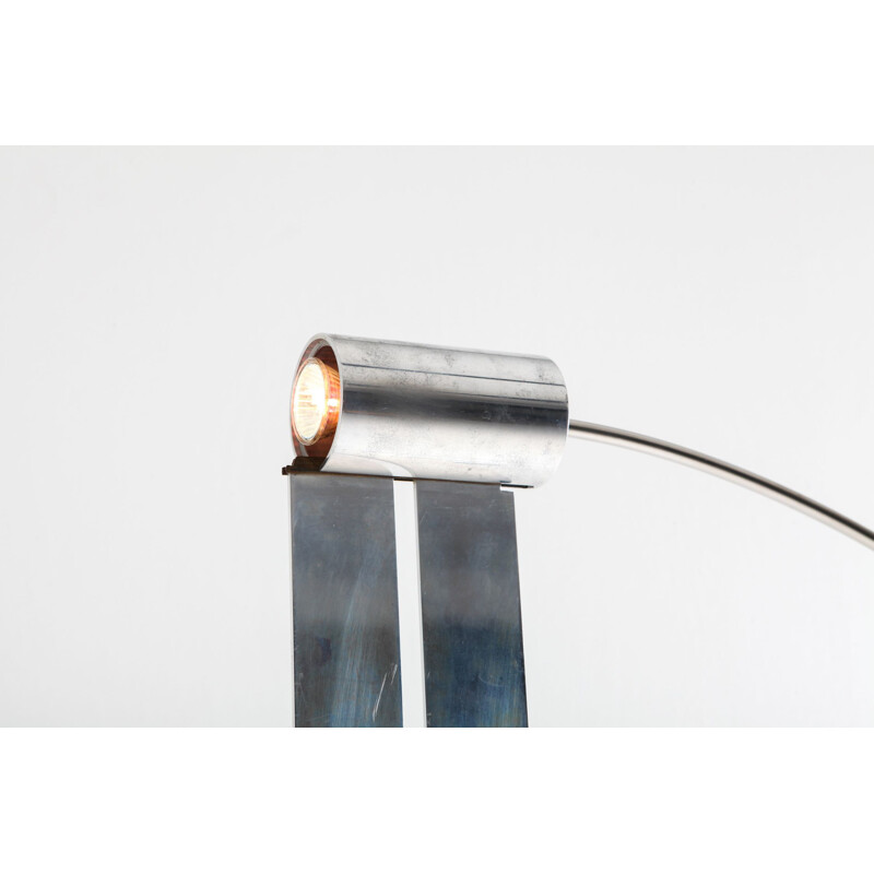 Lampe pendule vintage en aluminium par Pierre Lallemand, 1990