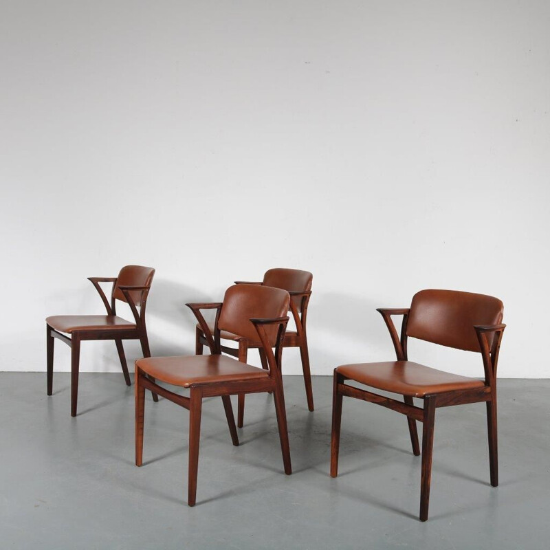 Set of 4 vintage dining chairs in rosewood by Bovenkamp, 1950 