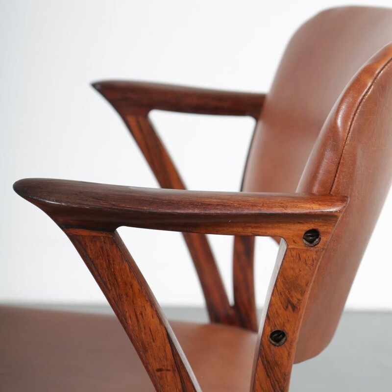 Set of 4 vintage dining chairs in rosewood by Bovenkamp, 1950 