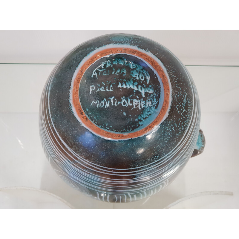 Vintage vaas Atelier Roy voor Mongtgolfier
