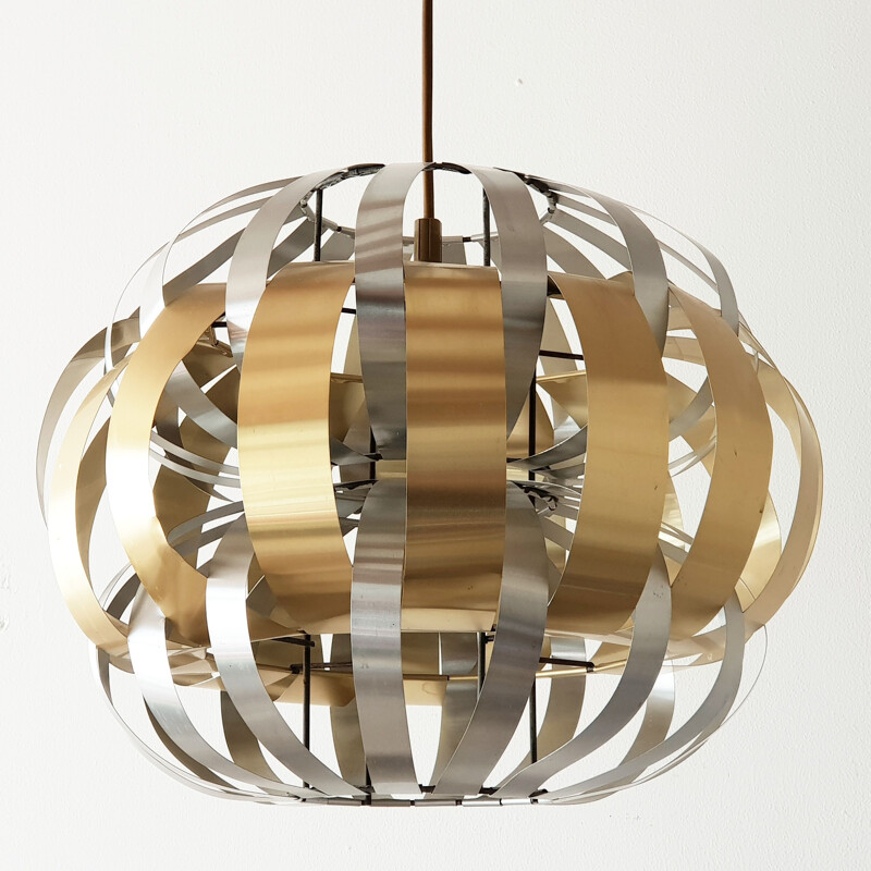 Vintage pendant light in aluminum 1970 