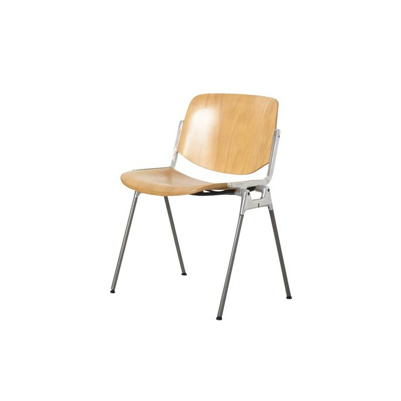 Castelli wooden and metal chair, Giancarlo PIRETTI - 1960s