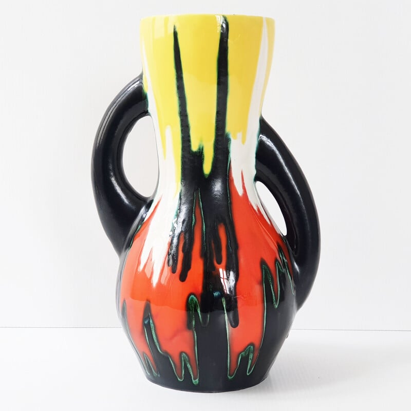Vintage ceramic vase by Gustave Asch, 1950