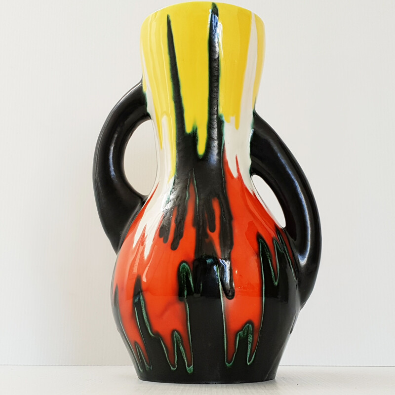 Vase vintage en céramique par Gustave Asch, 1950