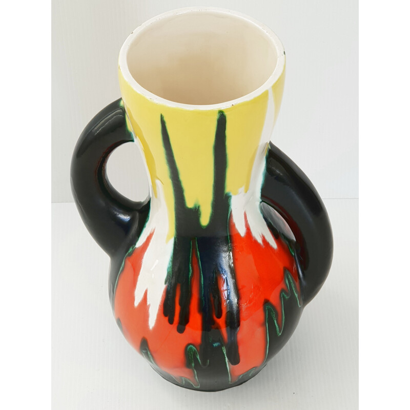 Vase vintage en céramique par Gustave Asch, 1950