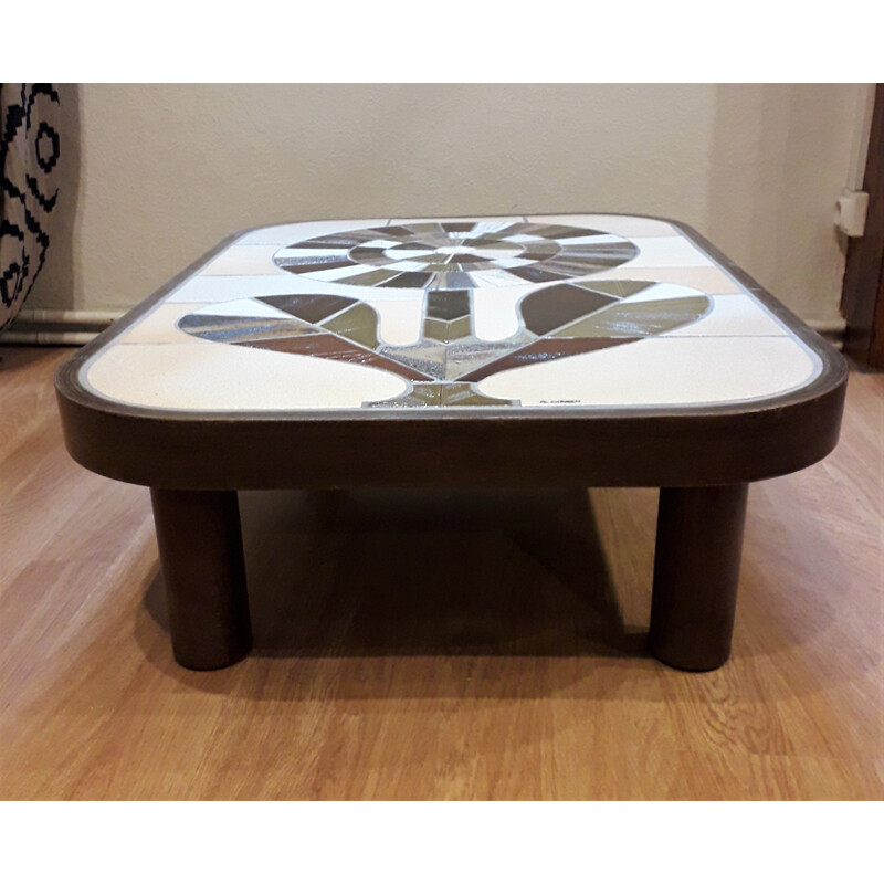 Vintage ceramic coffee table by Roger Capron, 1960s