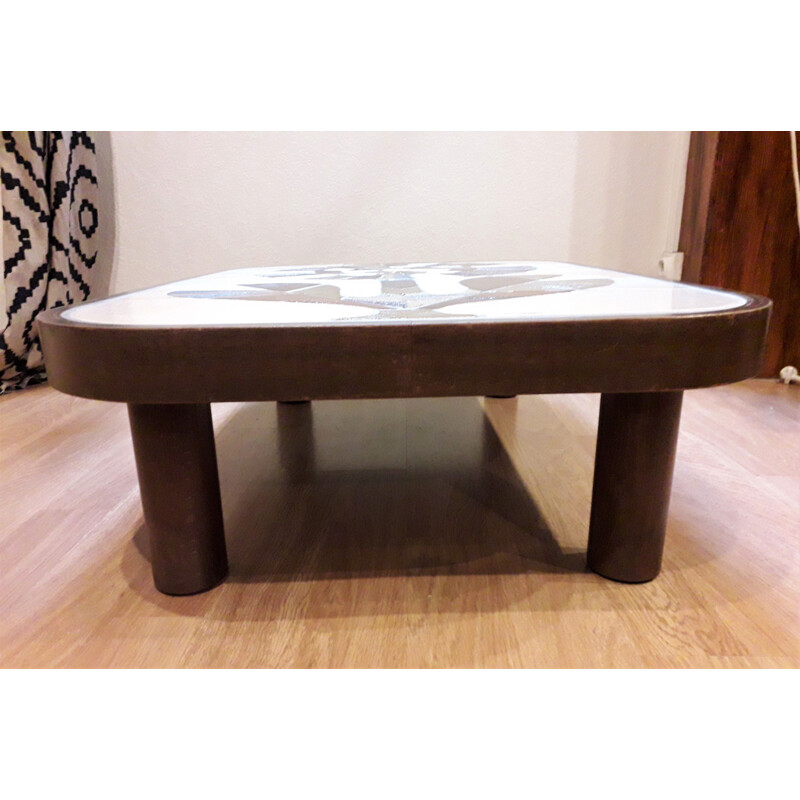 Vintage ceramic coffee table by Roger Capron, 1960s