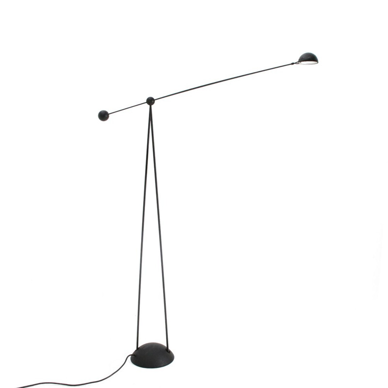 Vintage black "Yuki" floor lamp by Paolo Francesco Piva for Stefano Cevoli, 1980s