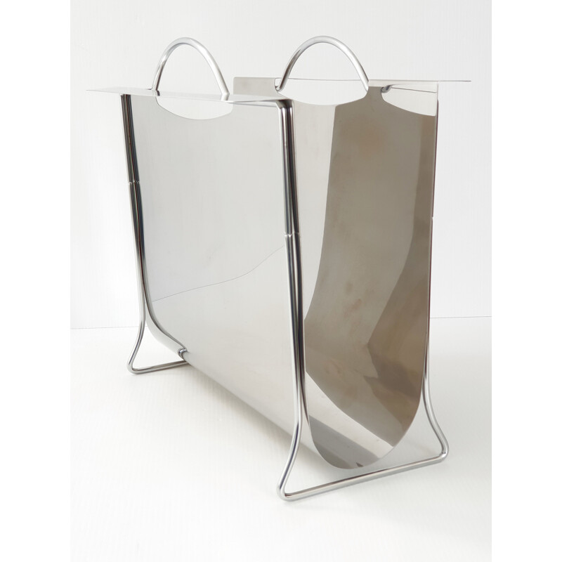 Vintage steel magazine holder, 1970s