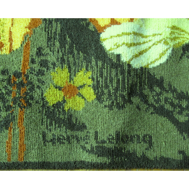 Vintage "Papillonnière" wool tapestry by Hervé Lelong, 1970s