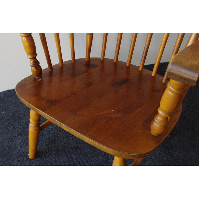 Vintage wooden and patterns armchair, 1970s