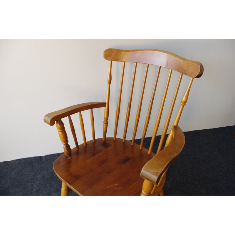 Vintage wooden and patterns armchair, 1970s