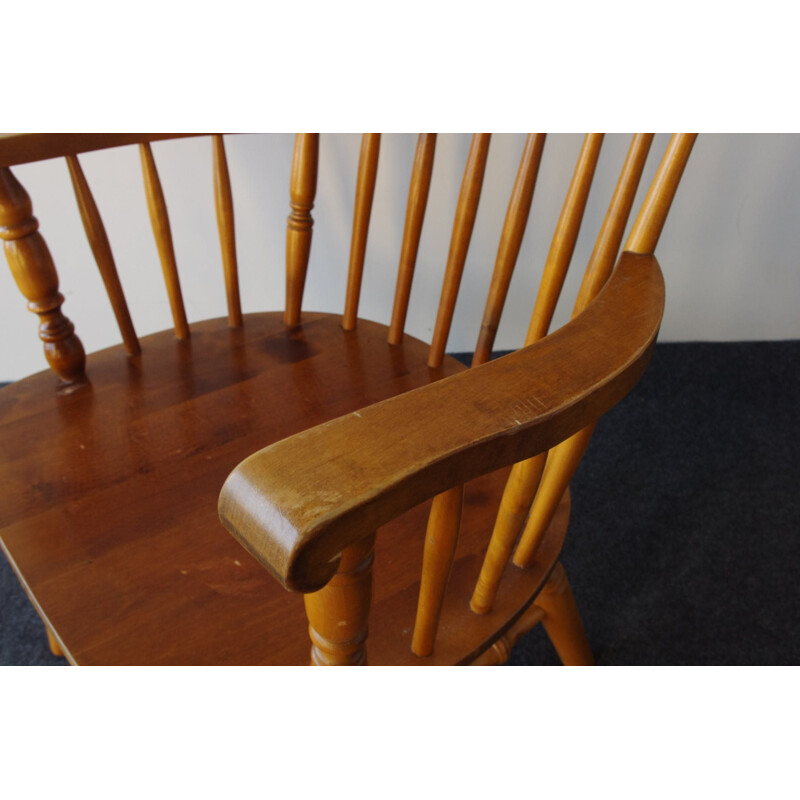 Vintage wooden and patterns armchair, 1970s