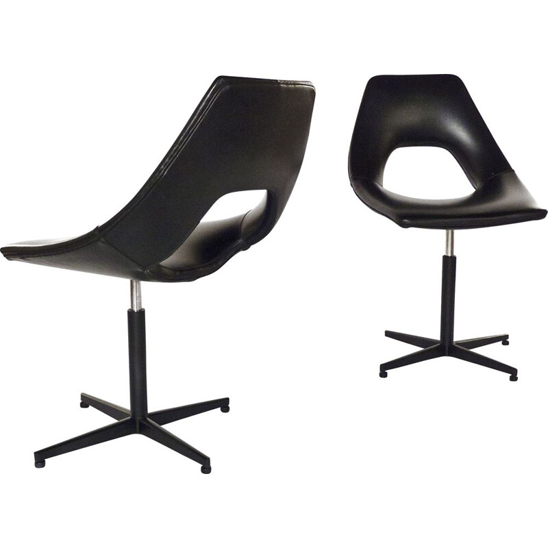 Pair of vintage swivel chairs by Augusto Bozzi, 1950