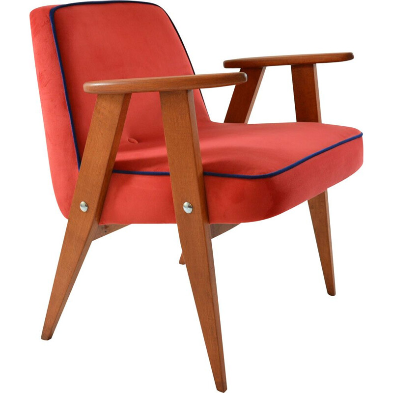Vintage armchair model 366 coral, 1960s