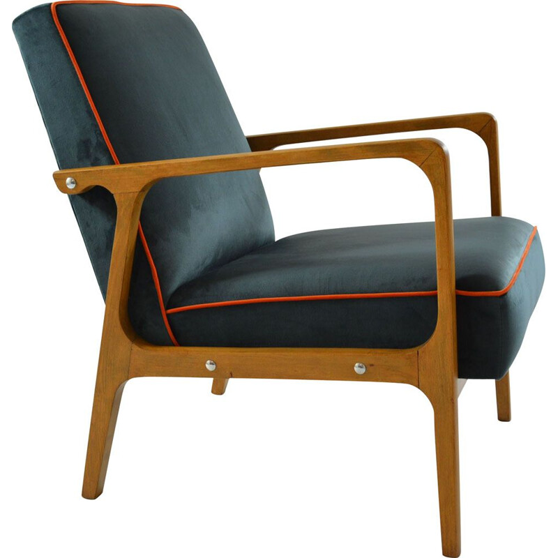 Vintage chair model KADR blue, 1960