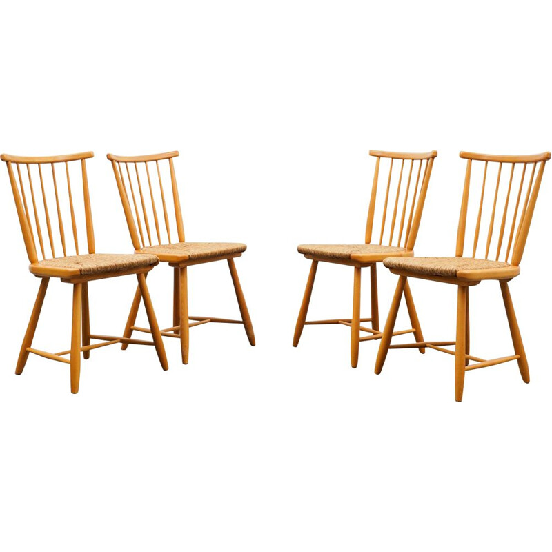 Set of 4 vintage dining chairs by Arno Lambrecht for WK Möbel