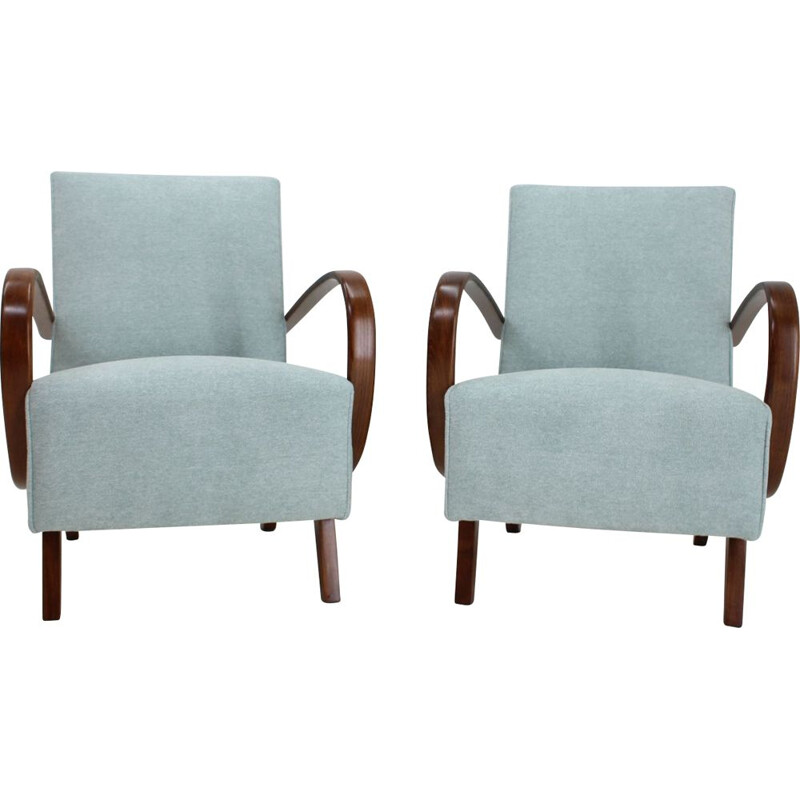 Pair of vintage armchairs by Jindrich Halabala, 1950s