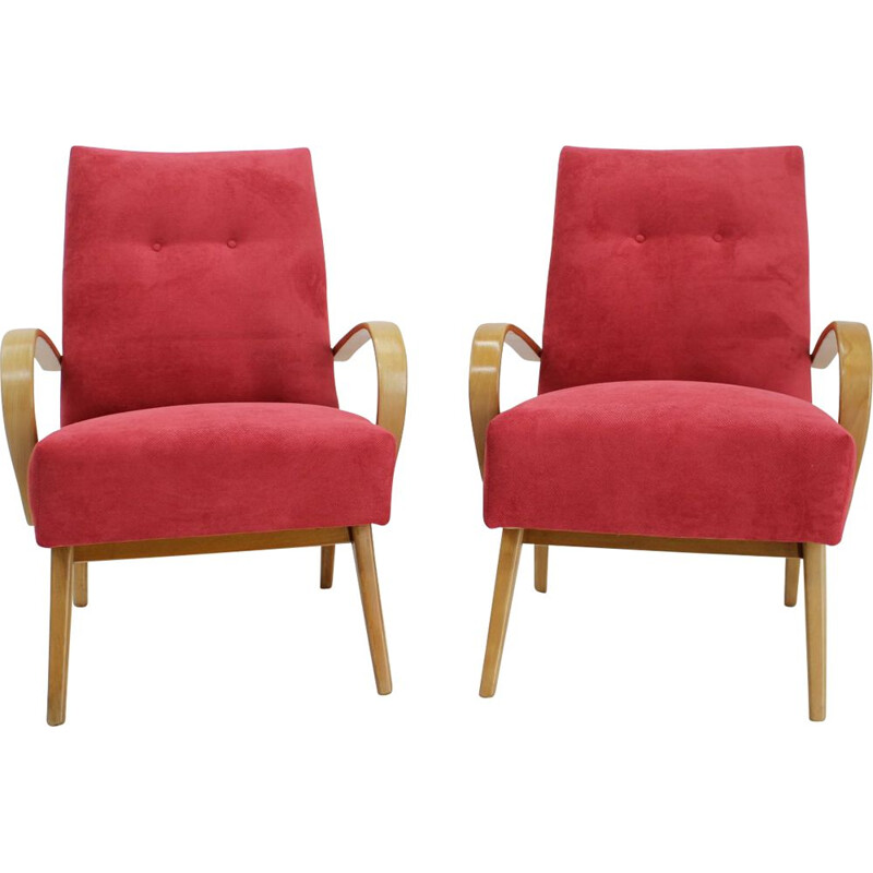 Pair of vintage armchairs by Jaroslav Smidek, 1960s