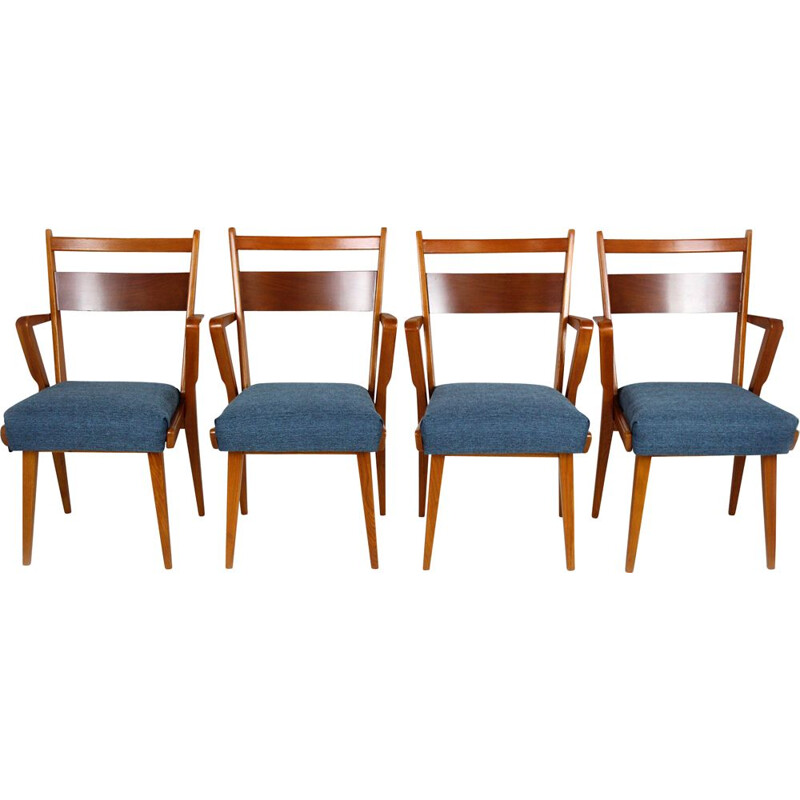 Vintage set of 4 Dining Chairs from Jitona Sobeslav, 1950s