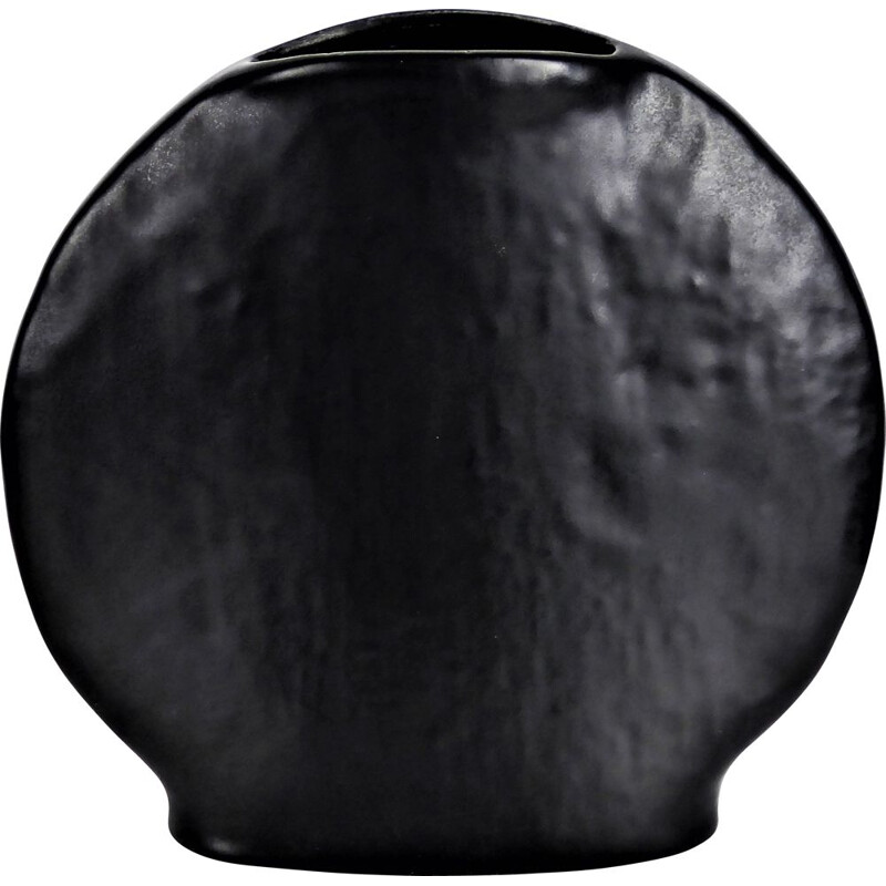 Vintage black ceramic vase, Vienna 1960