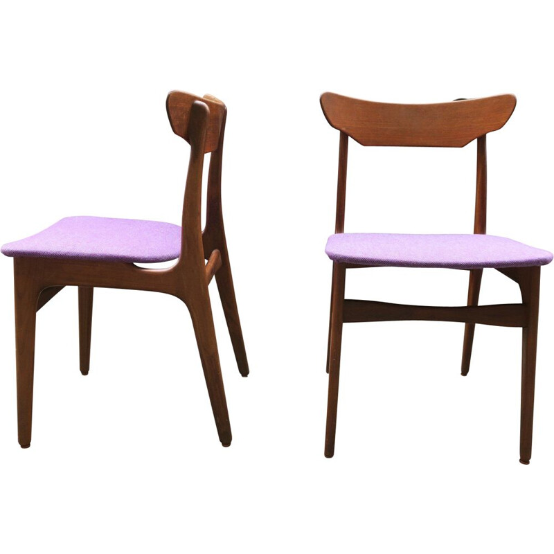 Ensemble de 2 chaises à repas vintage en teck par Schiønning & Elgaard pour Randers Møbelfabrik, 1960