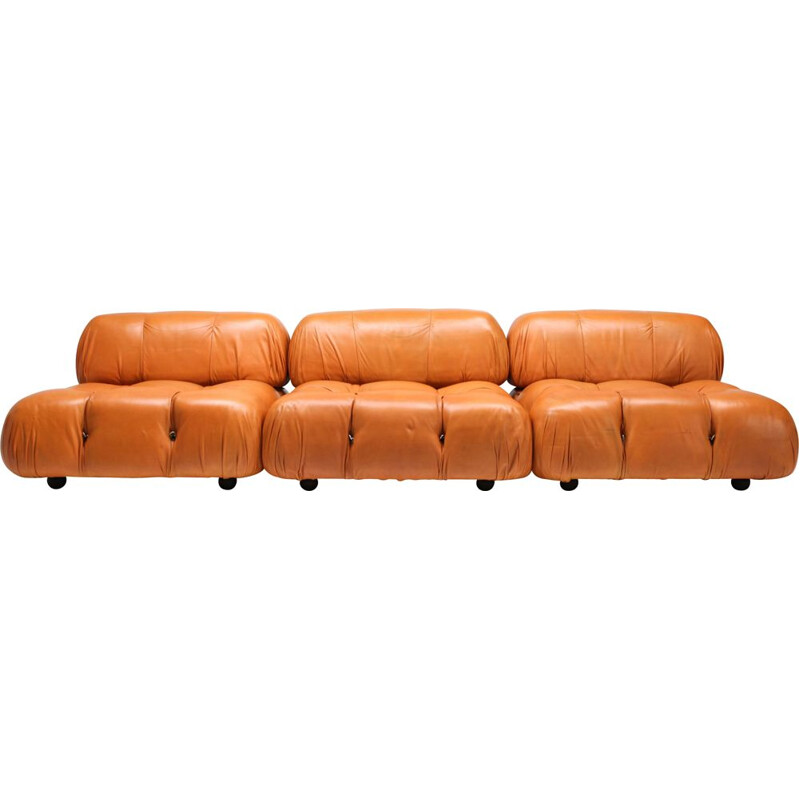 Vintage Camaleonda Sofa aus original cognacfarbenem Leder, C