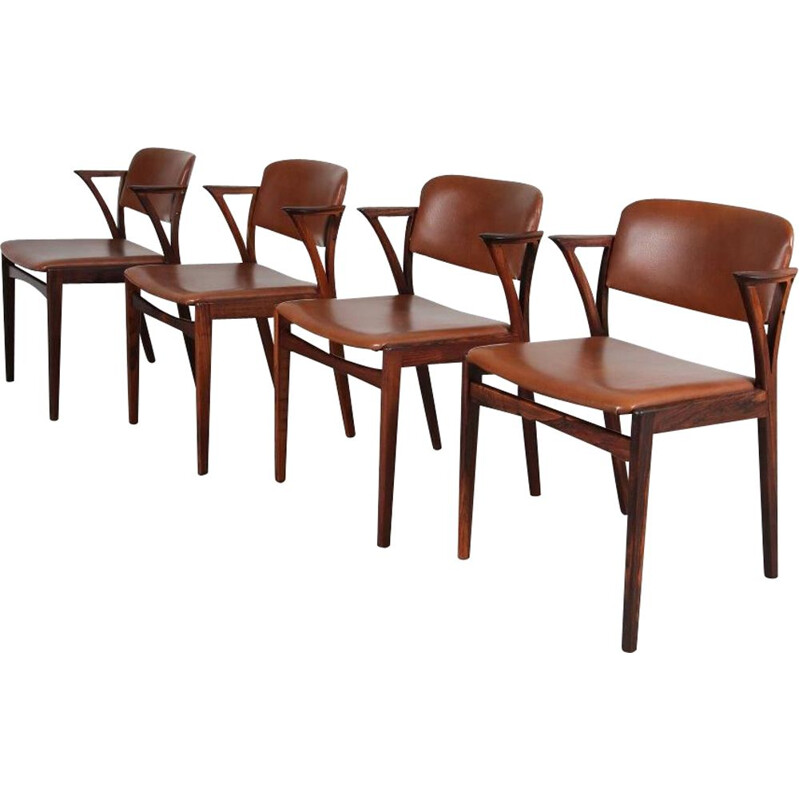 Set of 4 vintage dining chairs in rosewood by Bovenkamp, 1950 