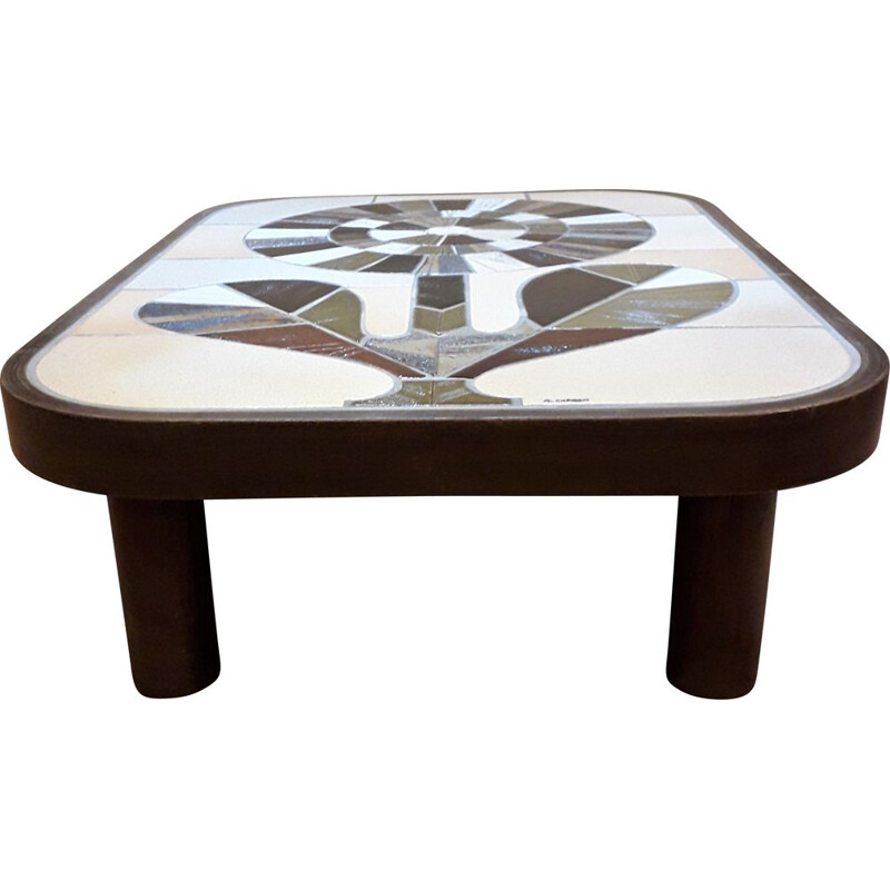Vintage ceramic coffee table by Roger Capron, 1960s