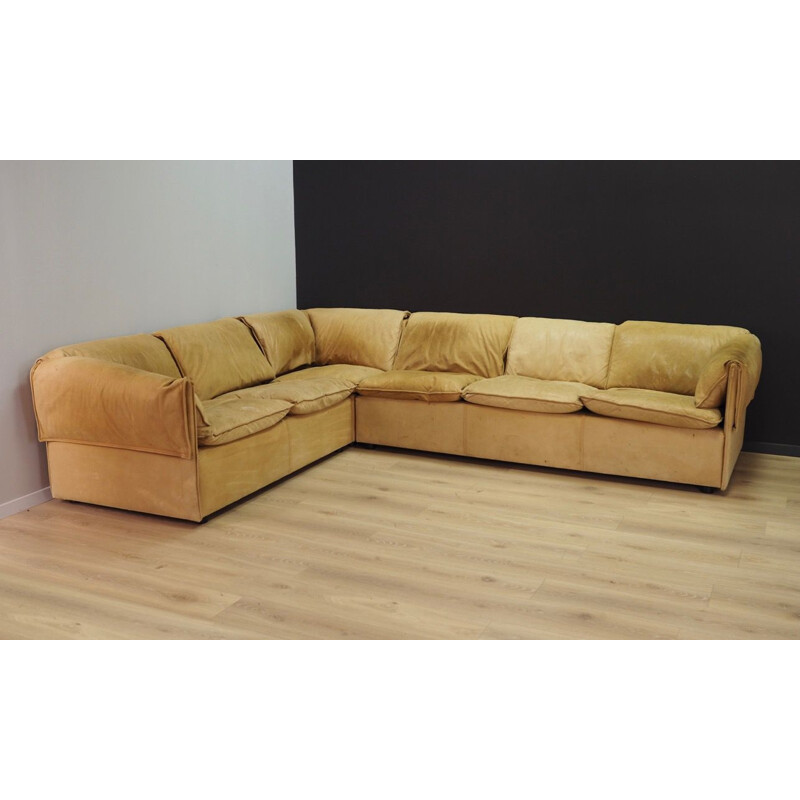 Vintage leather corner sofa by N.Eilersen, 1960-1970