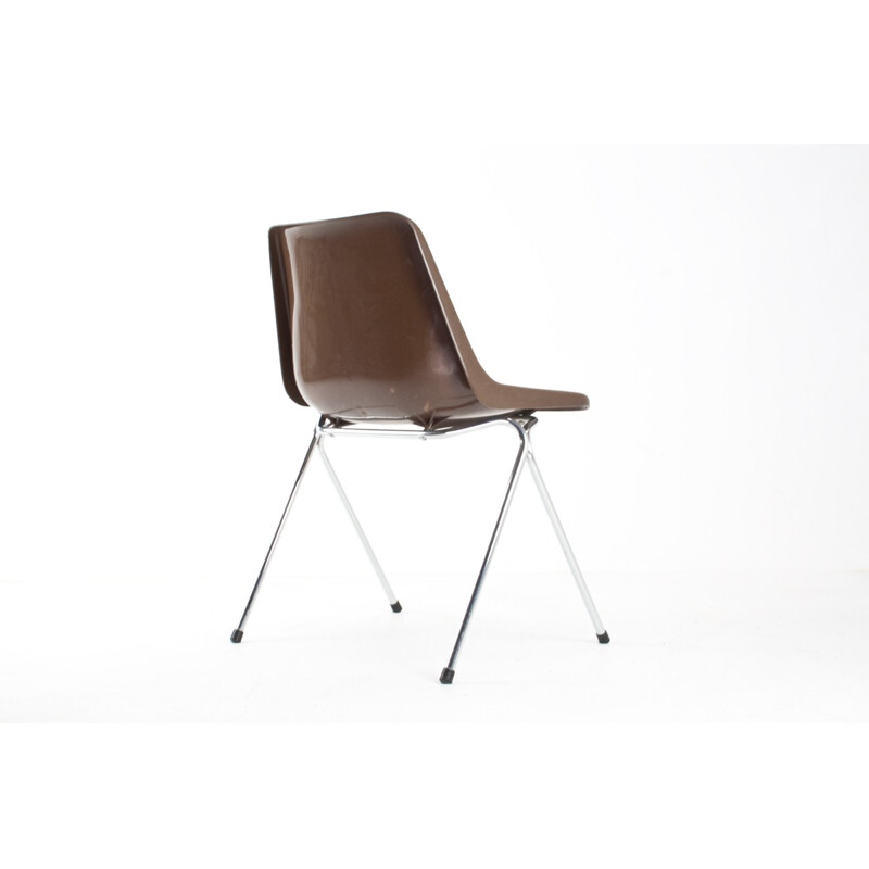 Suite de 4 chaises en métal et polyprolène Hille, Robin DAY - 1960