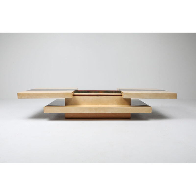 Vintage coffee table "Two Tone And Two Tier" by Aldo Tura, 1970s