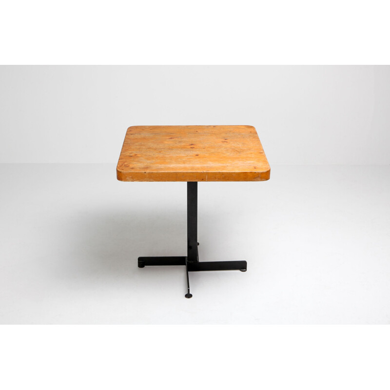 Square vintage table, selection of Charlotte Perriand, 1960