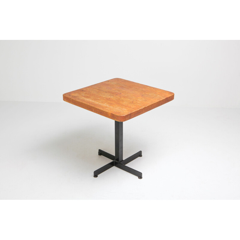 Mesa cuadrada vintage, selección de Charlotte Perriand, 1960