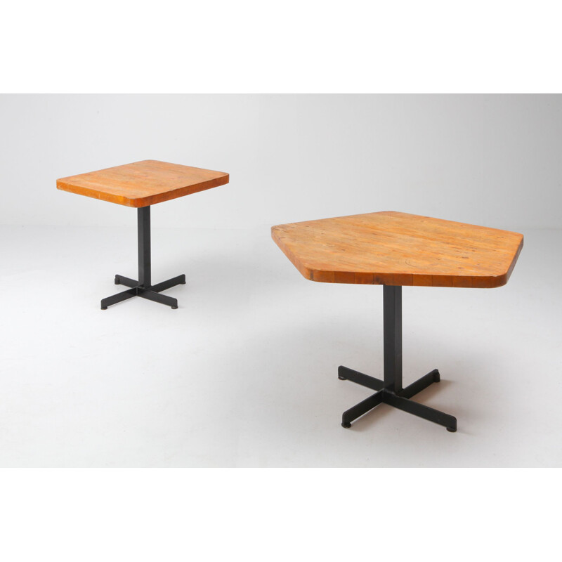 Vierkante vintage tafel, selectie van Charlotte Perriand, 1960